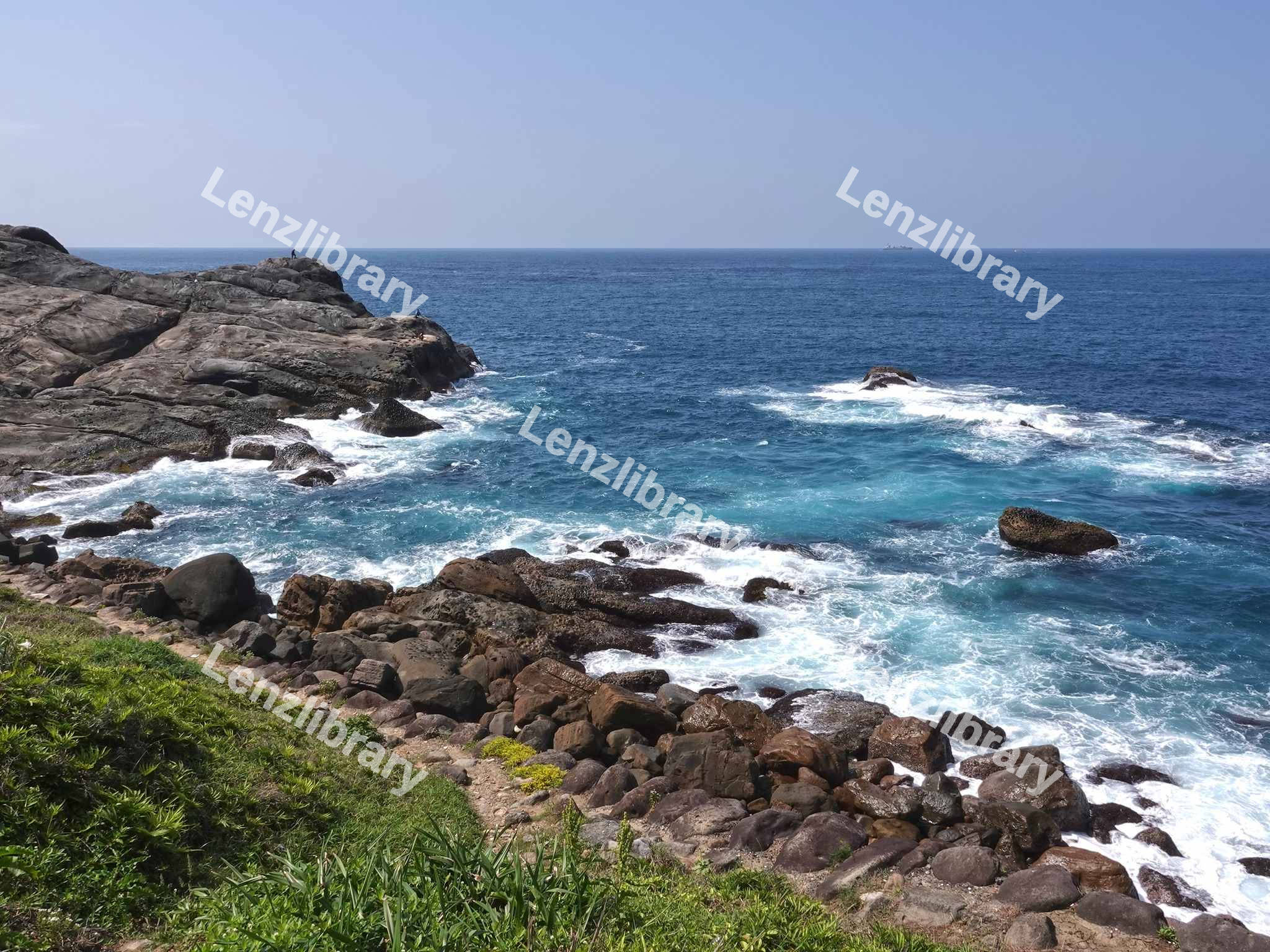 Beach scene with rocks